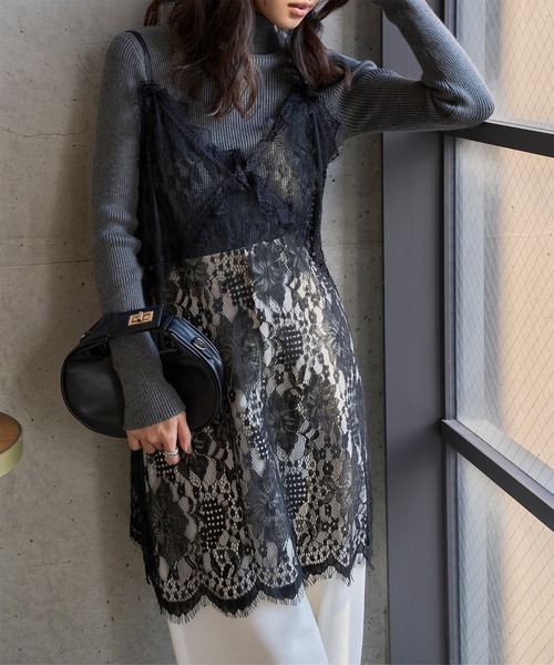 KOBE LETTUCE（コウベレタス）の「チュニックレースキャミソール（キャミソール・レディース・ホワイト/キャメル/ブラック・M）」の2枚目の写真