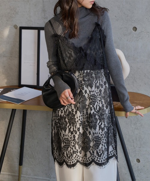 KOBE LETTUCE（コウベレタス）の「チュニックレースキャミソール（キャミソール・レディース・ホワイト/キャメル/ブラック・M）」の8枚目の写真