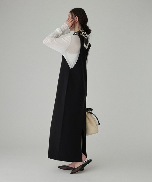 BABYLONE（バビロン）の「ミラノリブニットワンピース（ワンピース・レディース・ブラック/ベージュ・フリー）」の13枚目の写真