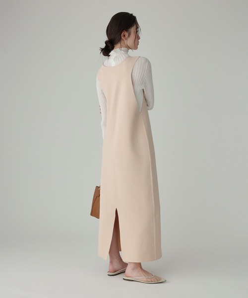 BABYLONE（バビロン）の「ミラノリブニットワンピース（ワンピース・レディース・ブラック/ベージュ・フリー）」の8枚目の写真