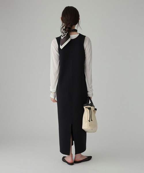 BABYLONE（バビロン）の「ミラノリブニットワンピース（ワンピース・レディース・ブラック/ベージュ・フリー）」の15枚目の写真