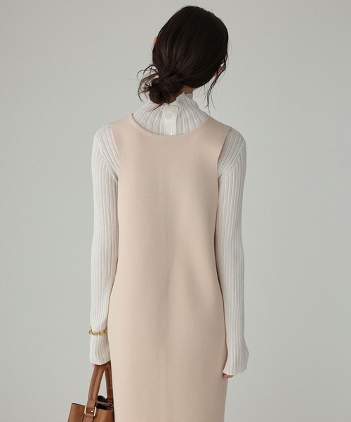 BABYLONE（バビロン）の「ミラノリブニットワンピース（ワンピース・レディース・ブラック/ベージュ・フリー）」の11枚目の写真
