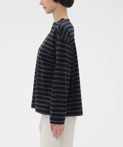 MHL.（エムエイチエル）の「SMOOTH COTTON JERSEY TOP（Tシャツ/カットソー・レディース・ホワイト/グレー系その他3/ブラック・2）」の9枚目の写真