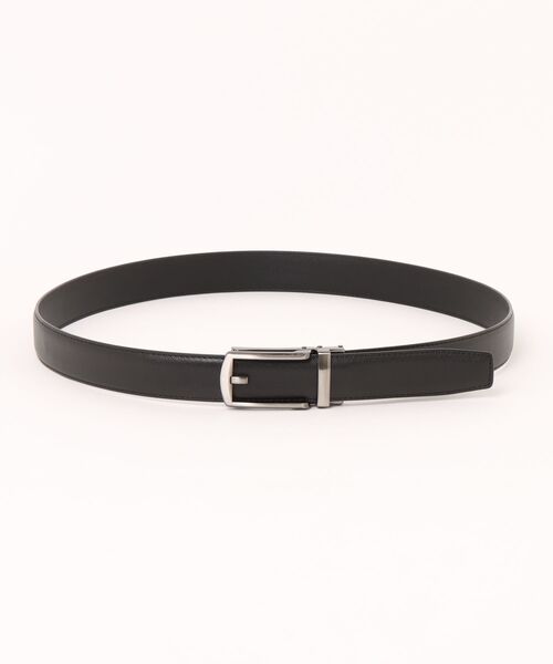 m.f.editorial（エムエフエディトリアル）の「【アジャストフリー 表牛革】m.f.エディトリアル メンズ サフィアーノ型押しベルト（ベルト・メンズ・ブラック/ダークウッド・FREE）」の3枚目の写真