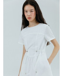 String Stopper Dress, White