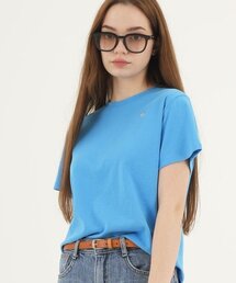 ウーマンフィッシャーマンクロップTシャツブルー