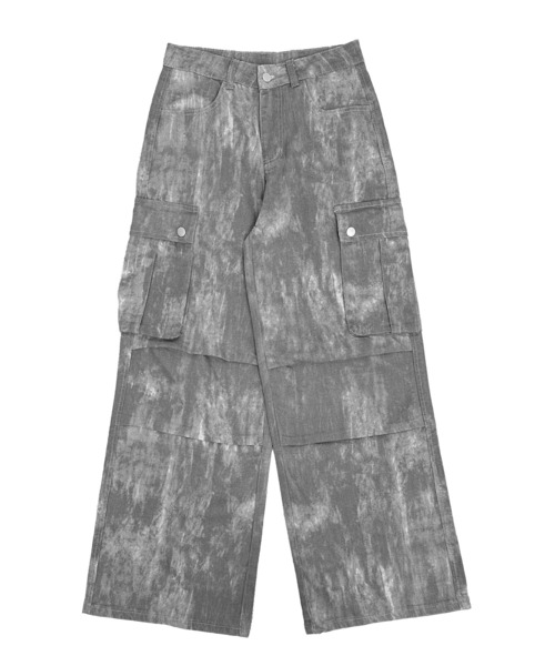 FOLLOWIN(フォロウィン)の「グラデーションフェード カーゴワイド(カーゴパンツ・レディース・グレー/ブラック・SMALL/LARGE/MEDIUM)」の4枚目の写真