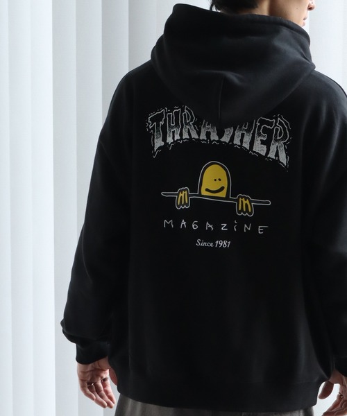 THRASHER — марк‑гонзалес артефакт пуловер‑парка с флисом, марк‑голнез артикул
