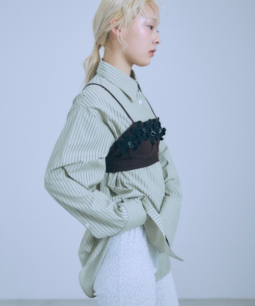 EN NEUME(エンノイム)の「Flower Motif Knit Bra(その他トップス・レディース・ダークブラウン/アイボリー/ブルー・FREE)」の18枚目の写真