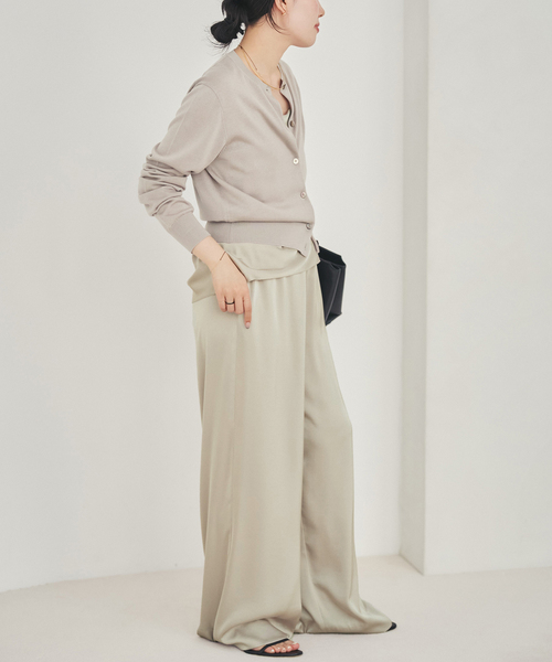 plage（プラージュ）の「Compact Knit カーディガン（カーディガン/ボレロ・レディース・チャコールグレー/キャメル・FREE）」の6枚目の写真