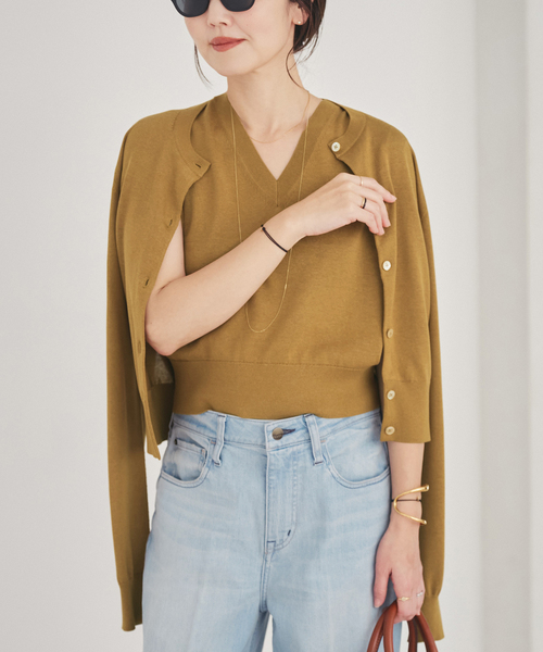 plage（プラージュ）の「Compact Knit カーディガン（カーディガン/ボレロ・レディース・チャコールグレー/キャメル・FREE）」の14枚目の写真