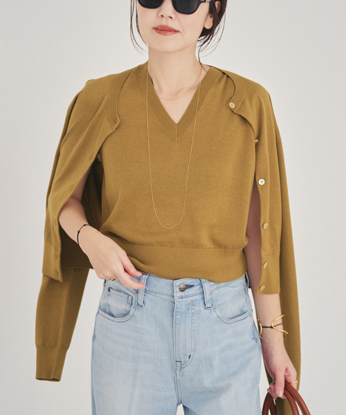 plage（プラージュ）の「Compact Knit カーディガン（カーディガン/ボレロ・レディース・チャコールグレー/キャメル・FREE）」の15枚目の写真