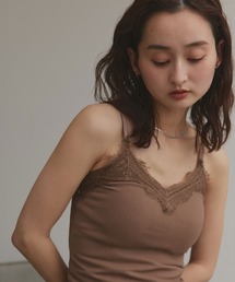ad thie（アドティエ）の「裏起毛レース 切り替え キャミソール（その他アンダーウェア/インナー）」