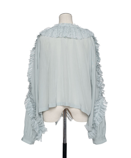 muller of yoshiokubo（ミュラーオブヨシオクボ）の「muller of yoshiokubo ミュラーオブヨシオクボ / RUFFLE CHIFFON BLOUSE ラッフルシフォンブラウス / MLS26202（シャツ/ブラウス・レディース・ブラック/アイボリー/ブルー・FREE）」の13枚目の写真