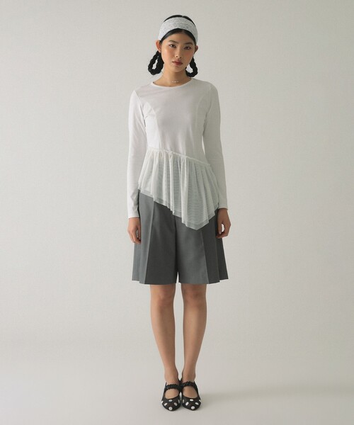 Ray BEAMS（レイビームス）の「1タック ハーフパンツ（その他パンツ・レディース・ブラック/グレー・0/1）」の8枚目の写真