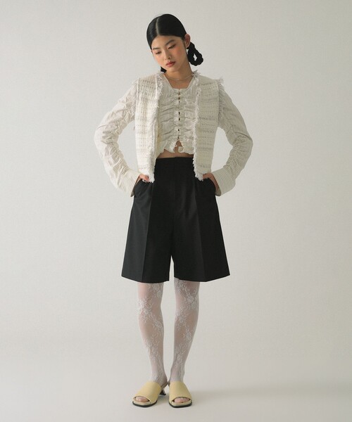 Ray BEAMS（レイビームス）の「1タック ハーフパンツ（その他パンツ・レディース・ブラック/グレー・0/1）」の9枚目の写真