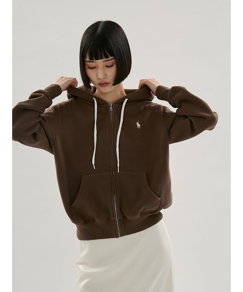 emmi（エミ）の「【emmi│POLO RALPH LAUREN】KNIT-FULLZIP-SWEATSH（スウェット・レディース・ブラウン・S）」の3枚目の写真