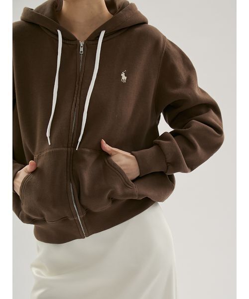 emmi（エミ）の「【emmi│POLO RALPH LAUREN】KNIT-FULLZIP-SWEATSH（スウェット・レディース・ブラウン・S）」の7枚目の写真