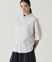 Gymphlex | コットンタイプライター ストライプボタンダウンシャツ WOMEN