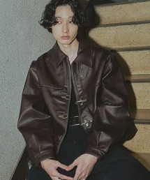 Bleme（ブレム）の「PUレザー ファイヤーマン ショートジャケット チンストラップ付き（その他アウター）」