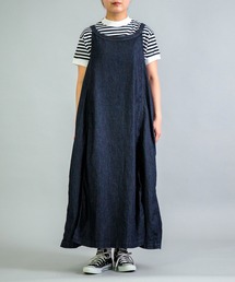 [OMNIGOD womens / オムニゴッド] 5.5ozデニム ノースリーブワンピース