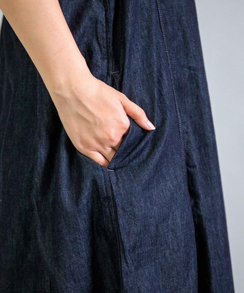 OMNIGOD womens / オムニゴッド] 5.5ozデニム ノースリーブワンピース