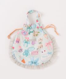 nino（ニノ）の「ねこプリント　ミニ巾着BAG（ハンドバッグ）」