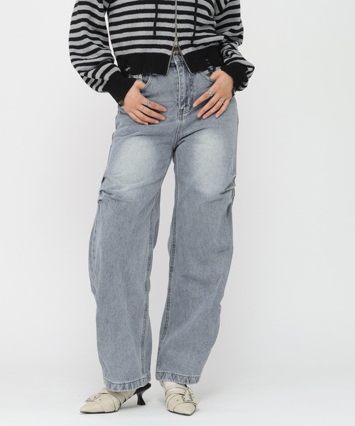 3.3 Field Trip (3.3フィールドトリップ)の「3.3 Field Trip/デニムパンツ(デニムパンツ・レディース・ライトブルー/ブラック・SMALL)」の2枚目の写真