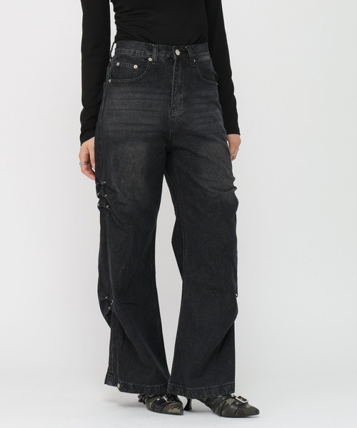 3.3 Field Trip (3.3フィールドトリップ)の「3.3 Field Trip/デニムパンツ(デニムパンツ・レディース・ライトブルー/ブラック・SMALL)」の1枚目の写真