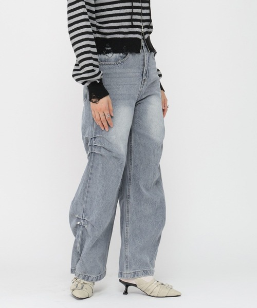 3.3 Field Trip (3.3フィールドトリップ)の「3.3 Field Trip/デニムパンツ(デニムパンツ・レディース・ライトブルー/ブラック・SMALL)」の22枚目の写真