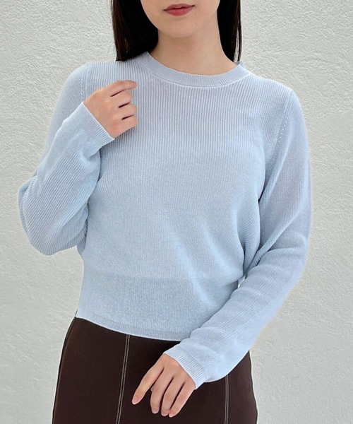 31 Sons de mode(トランテアン ソン ドゥ モード)の「一部店舗限定 リボン付きフェミニンクルーネックニット(ニット/セーター・レディース・ホワイト/ブルー/グレー・フリ-)」の10枚目の写真