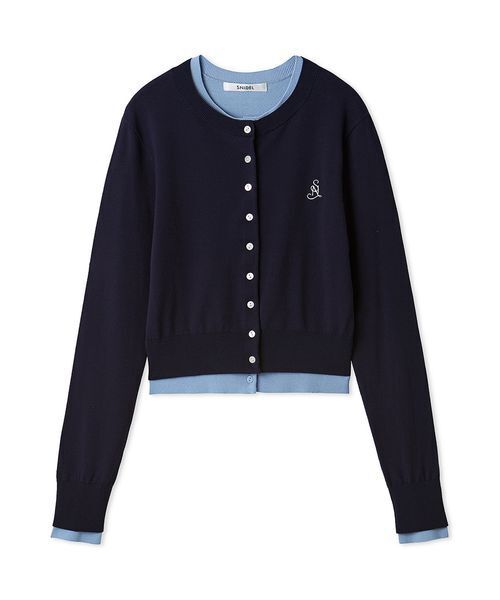 SNIDEL(スナイデル)の「ニットレイヤードプルオーバー(カーディガン/ボレロ・レディース・ネイビー/グリーン/レッド・F)」の1枚目の写真