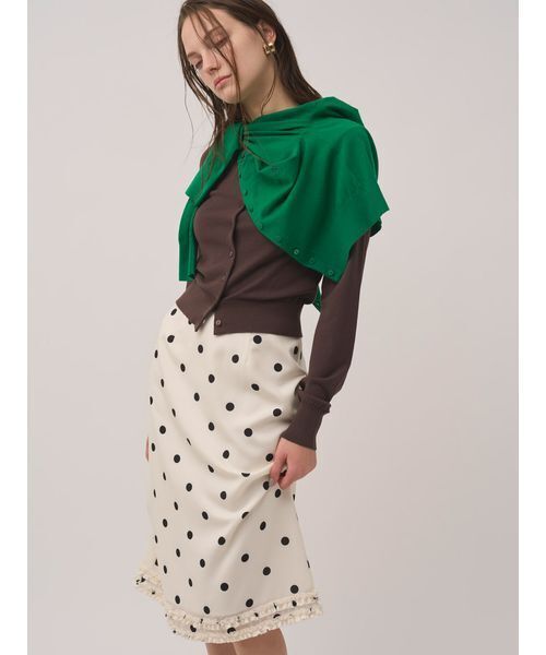 SNIDEL(スナイデル)の「ニットレイヤードプルオーバー(カーディガン/ボレロ・レディース・ネイビー/グリーン/レッド・F)」の12枚目の写真