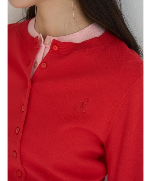 SNIDEL(スナイデル)の「ニットレイヤードプルオーバー(カーディガン/ボレロ・レディース・ネイビー/グリーン/レッド・F)」の18枚目の写真