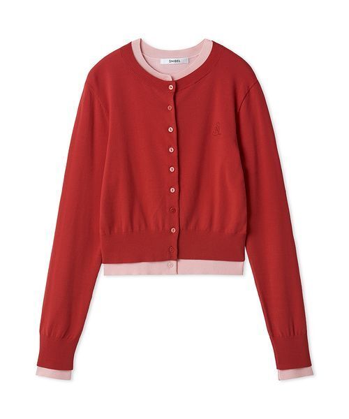 SNIDEL(スナイデル)の「ニットレイヤードプルオーバー(カーディガン/ボレロ・レディース・ネイビー/グリーン/レッド・F)」の6枚目の写真