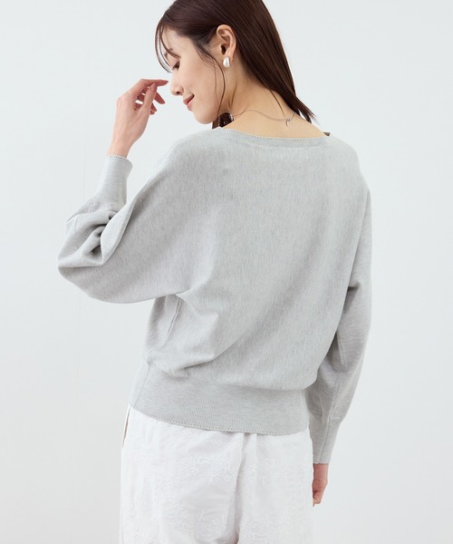 ROPE' PICNIC(ロペピクニック)の「ラメ混アイレットドルマンニット(ニット/セーター・レディース・ライトグレー/ブルー/ベージュ/キナリ・FREE)」の5枚目の写真