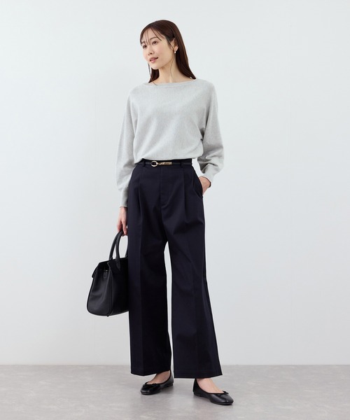 ROPE' PICNIC(ロペピクニック)の「ラメ混アイレットドルマンニット(ニット/セーター・レディース・ライトグレー/ブルー/ベージュ/キナリ・FREE)」の6枚目の写真