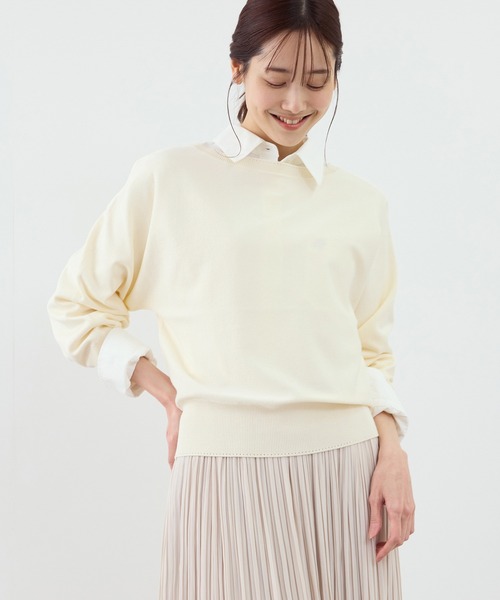 ROPE' PICNIC(ロペピクニック)の「ラメ混アイレットドルマンニット(ニット/セーター・レディース・ライトグレー/ブルー/ベージュ/キナリ・FREE)」の16枚目の写真
