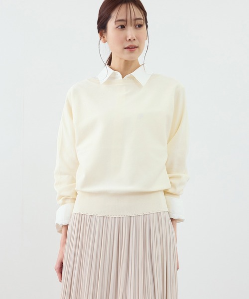 ROPE' PICNIC(ロペピクニック)の「ラメ混アイレットドルマンニット(ニット/セーター・レディース・ライトグレー/ブルー/ベージュ/キナリ・FREE)」の17枚目の写真