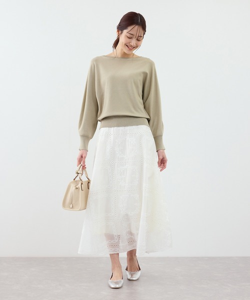 ROPE' PICNIC(ロペピクニック)の「ラメ混アイレットドルマンニット(ニット/セーター・レディース・ライトグレー/ブルー/ベージュ/キナリ・FREE)」の19枚目の写真