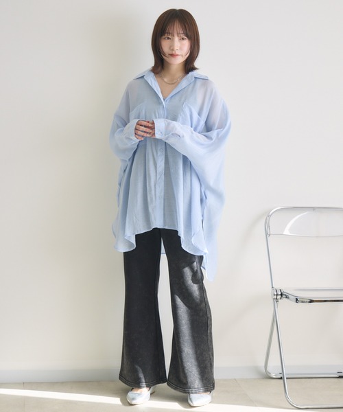 RU.TI.LE(ルチル)の「【RU.TI.LE】ダメージ裏毛フレアパンツ(スウェットパンツ・レディース・ライトグレー/チャコールグレー・MEDIUM)」の19枚目の写真