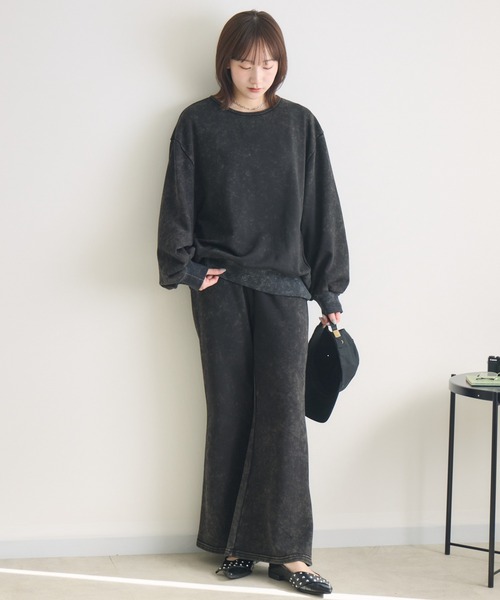 RU.TI.LE(ルチル)の「【RU.TI.LE】ダメージ裏毛フレアパンツ(スウェットパンツ・レディース・ライトグレー/チャコールグレー・MEDIUM)」の15枚目の写真