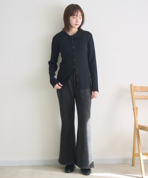 RU.TI.LE(ルチル)の「【RU.TI.LE】ダメージ裏毛フレアパンツ(スウェットパンツ・レディース・ライトグレー/チャコールグレー・MEDIUM)」の17枚目の写真