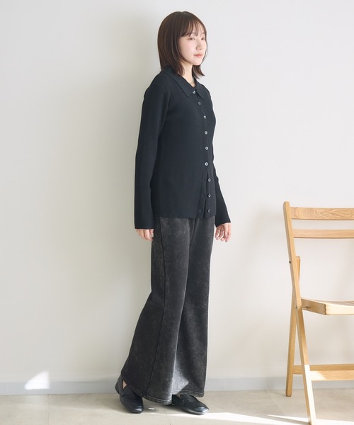 RU.TI.LE(ルチル)の「【RU.TI.LE】ダメージ裏毛フレアパンツ(スウェットパンツ・レディース・ライトグレー/チャコールグレー・MEDIUM)」の16枚目の写真