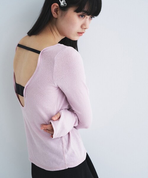 CODE A（コードエー）の「backline elastic pullover（Tシャツ/カットソー・レディース・グレー/ベビーピンク/ホワイト/スミクロ・00）」の5枚目の写真