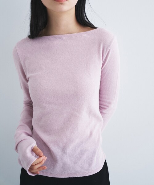 CODE A（コードエー）の「backline elastic pullover（Tシャツ/カットソー・レディース・グレー/ベビーピンク/ホワイト/スミクロ・00）」の6枚目の写真