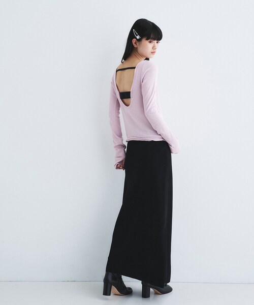 CODE A（コードエー）の「backline elastic pullover（Tシャツ/カットソー・レディース・グレー/ベビーピンク/ホワイト/スミクロ・00）」の7枚目の写真