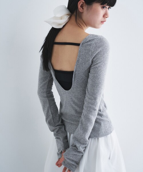 CODE A（コードエー）の「backline elastic pullover（Tシャツ/カットソー・レディース・グレー/ベビーピンク/ホワイト/スミクロ・00）」の8枚目の写真