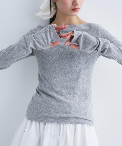 CODE A（コードエー）の「backline elastic pullover（Tシャツ/カットソー・レディース・グレー/ベビーピンク/ホワイト/スミクロ・00）」の9枚目の写真