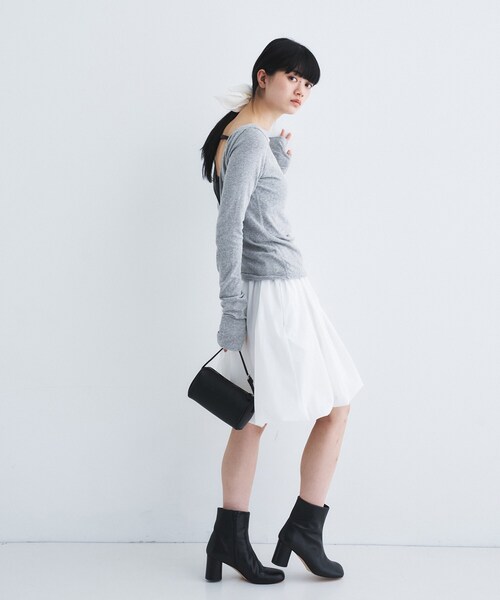 CODE A（コードエー）の「backline elastic pullover（Tシャツ/カットソー・レディース・グレー/ベビーピンク/ホワイト/スミクロ・00）」の11枚目の写真